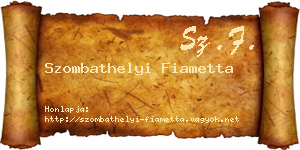 Szombathelyi Fiametta névjegykártya